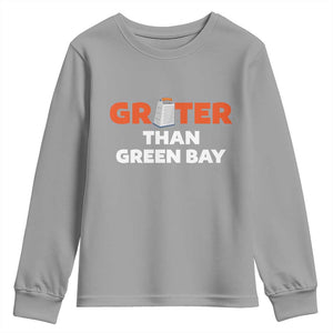 Funny Greater Than Green Bay Rivalry Youth Sweatshirt Cheese Grater TS02 Sport Gray Print Your Wear