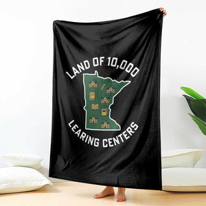 Land of 10000 Learing Centers Funny Minnesota Meme Throw Blanket Viral Education Typo Parody TS02 Print Your Wear