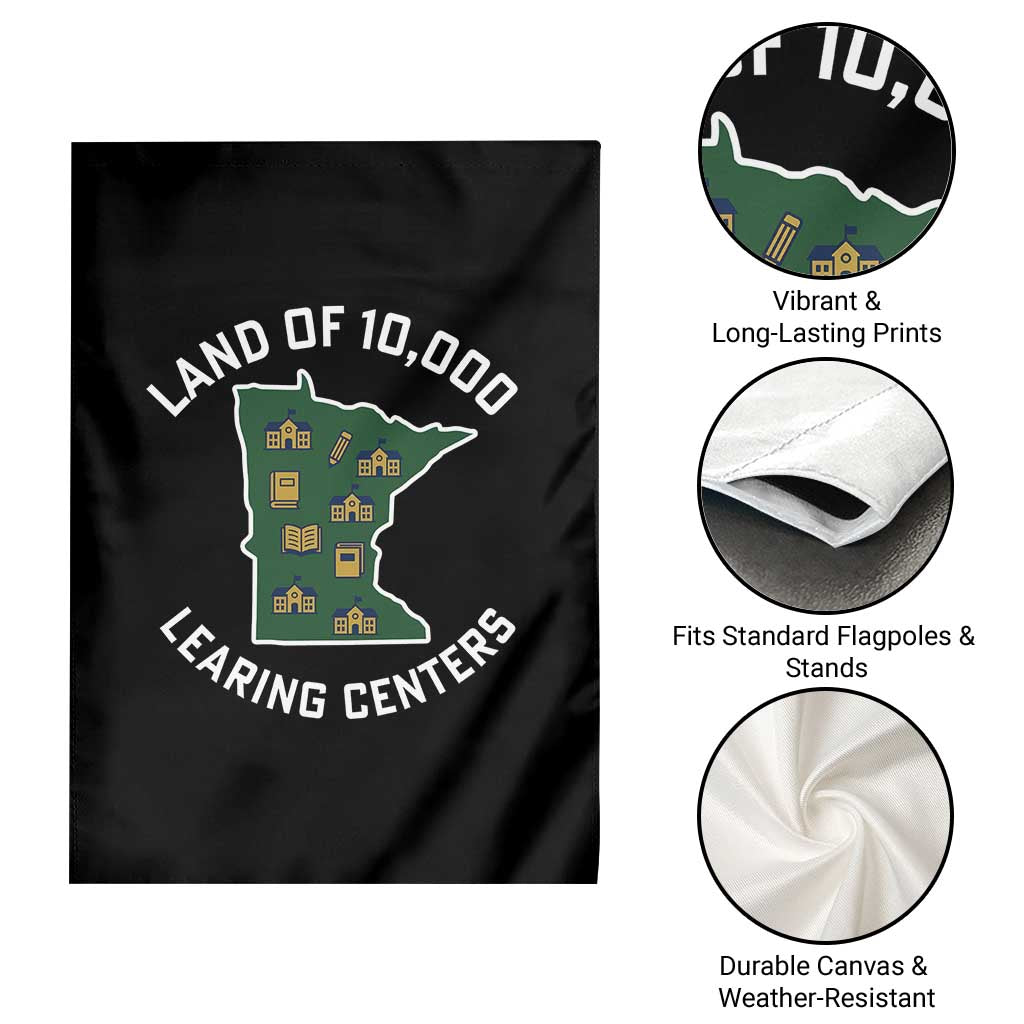 Land of 10000 Learing Centers Funny Minnesota Meme Garden Flag Viral Education Typo Parody TS02 Print Your Wear