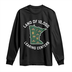 Land of 10000 Learing Centers Funny Minnesota Meme Long Sleeve Shirt Viral Education Typo Parody TS02 Black Print Your Wear