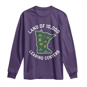 Land of 10000 Learing Centers Funny Minnesota Meme Long Sleeve Shirt Viral Education Typo Parody TS02 Purple Print Your Wear