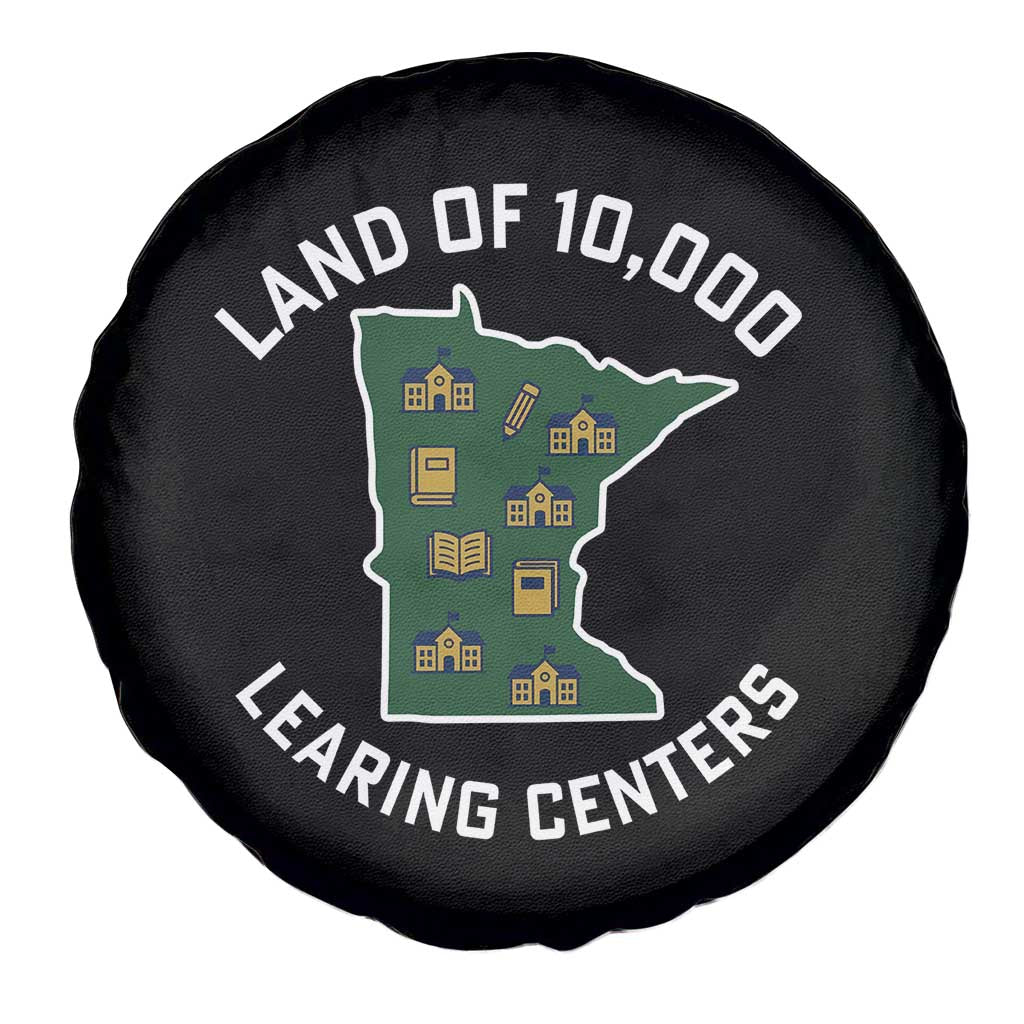 Land of 10000 Learing Centers Funny Minnesota Meme Spare Tire Cover Viral Education Typo Parody TS02 Print Your Wear