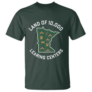 Land of 10000 Learing Centers Funny Minnesota Meme T Shirt Viral Education Typo Parody TS02 Dark Forest Green Print Your Wear