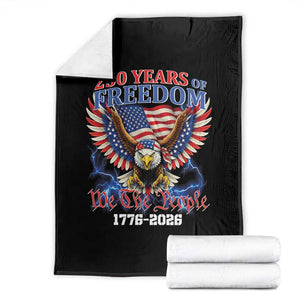250 Years of Freedom 1776 2026 Patriotic Eagle Throw Blanket We The People USA Semiquincentennial TS02 Black Print Your Wear
