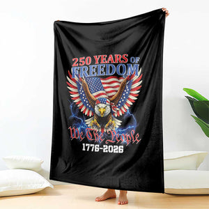 250 Years of Freedom 1776 2026 Patriotic Eagle Throw Blanket We The People USA Semiquincentennial TS02 Print Your Wear