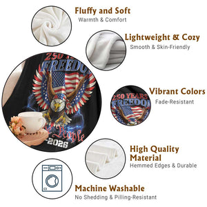 250 Years of Freedom 1776 2026 Patriotic Eagle Throw Blanket We The People USA Semiquincentennial TS02 Print Your Wear