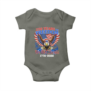 250 Years of Freedom 1776 2026 Patriotic Eagle Baby Onesie We The People USA Semiquincentennial TS02 Military Green Print Your Wear