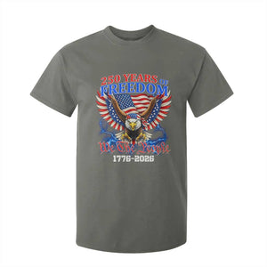 250 Years of Freedom 1776 2026 Patriotic Eagle T Shirt For Kid We The People USA Semiquincentennial TS02 Military Green Print Your Wear