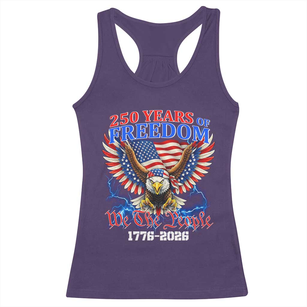 250 Years of Freedom 1776 2026 Patriotic Eagle Racerback Tank Top We The People USA Semiquincentennial TS02 Purple Print Your Wear