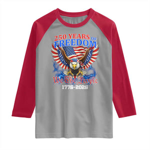 250 Years of Freedom 1776 2026 Patriotic Eagle Raglan Shirt We The People USA Semiquincentennial TS02 Sport Gray Red Print Your Wear