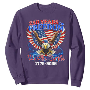 250 Years of Freedom 1776 2026 Patriotic Eagle Sweatshirt We The People USA Semiquincentennial TS02 Purple Print Your Wear