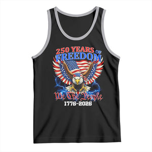 250 Years of Freedom 1776 2026 Patriotic Eagle Tank Top We The People USA Semiquincentennial TS02 Black Athletic Heather Print Your Wear