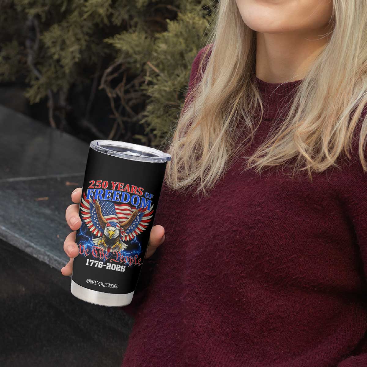 250 Years of Freedom 1776 2026 Patriotic Eagle Tumbler Cup We The People USA Semiquincentennial TS02 Print Your Wear
