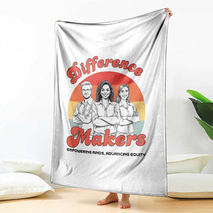 Difference Makers Teacher Appreciation Throw Blanket Empowering Minds & Advancing Equity Retro Educator TS02 Print Your Wear