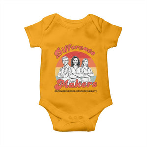 Difference Makers Teacher Appreciation Baby Onesie Empowering Minds & Advancing Equity Retro Educator TS02 Gold Print Your Wear