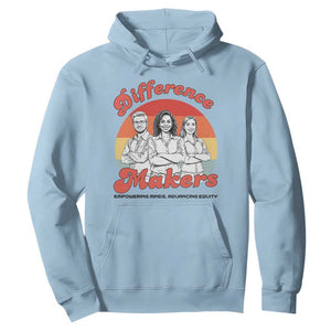 Difference Makers Teacher Appreciation Hoodie Empowering Minds & Advancing Equity Retro Educator TS02 Light Blue Print Your Wear