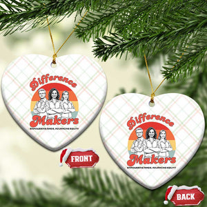 Difference Makers Teacher Appreciation Ceramic Ornament Empowering Minds & Advancing Equity Retro Educator TS02 Print Your Wear