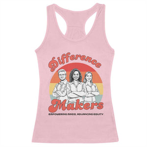 Difference Makers Teacher Appreciation Racerback Tank Top Empowering Minds & Advancing Equity Retro Educator TS02 Light Pink Print Your Wear