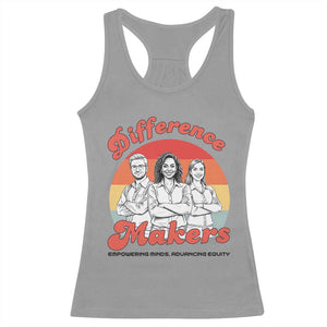 Difference Makers Teacher Appreciation Racerback Tank Top Empowering Minds & Advancing Equity Retro Educator TS02 Sport Gray Print Your Wear