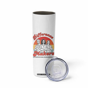 Difference Makers Teacher Appreciation Skinny Tumbler Empowering Minds & Advancing Equity Retro Educator TS02 Print Your Wear