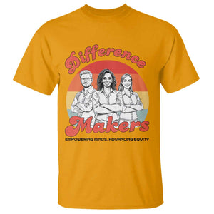 Difference Makers Teacher Appreciation T Shirt Empowering Minds & Advancing Equity Retro Educator TS02 Gold Print Your Wear