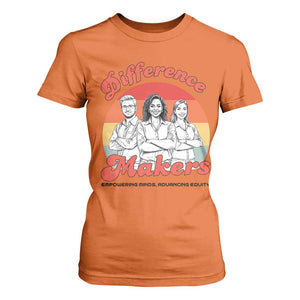 Difference Makers Teacher Appreciation T Shirt For Women Empowering Minds & Advancing Equity Retro Educator TS02 Orange Print Your Wear