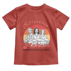 Difference Makers Teacher Appreciation Toddler T Shirt Empowering Minds & Advancing Equity Retro Educator TS02 Red Print Your Wear