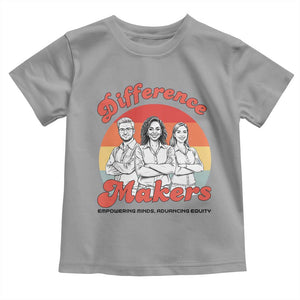 Difference Makers Teacher Appreciation Toddler T Shirt Empowering Minds & Advancing Equity Retro Educator TS02 Sport Gray Print Your Wear