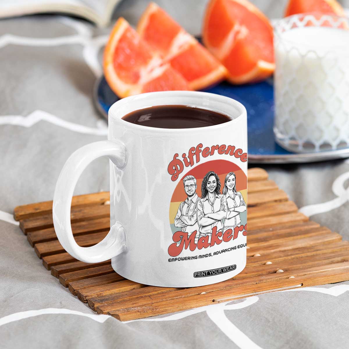 Difference Makers Teacher Appreciation Coffee Mug Empowering Minds & Advancing Equity Retro Educator TS02 Print Your Wear