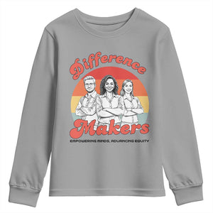 Difference Makers Teacher Appreciation Youth Sweatshirt Empowering Minds & Advancing Equity Retro Educator TS02 Sport Gray Print Your Wear
