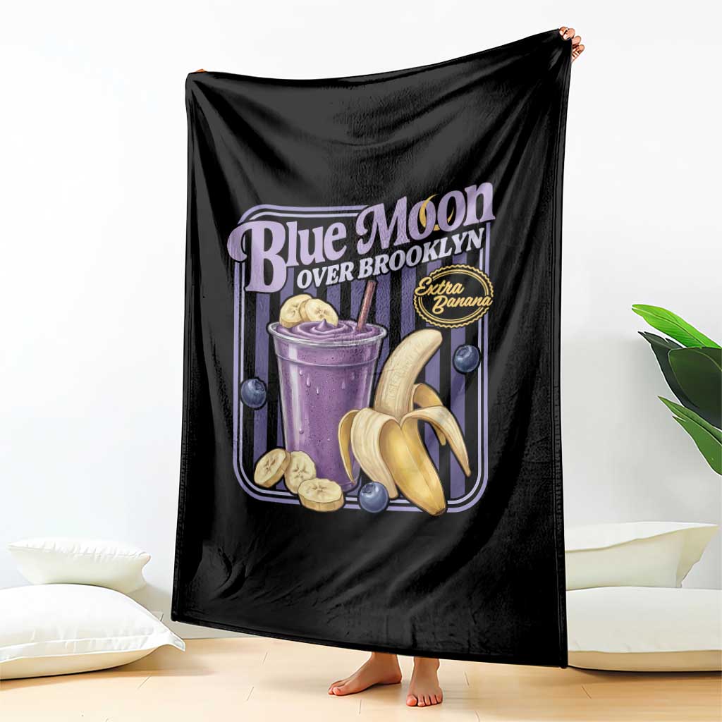 Blue Moon Over Brooklyn Banana Smoothie Aesthetic Throw Blanket Extra Banana Hockey Romance Retro Style TS02 Print Your Wear