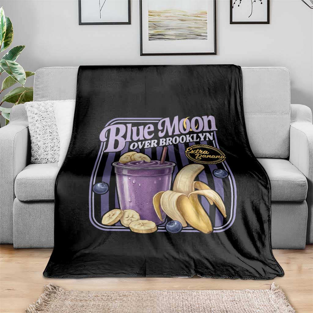 Blue Moon Over Brooklyn Banana Smoothie Aesthetic Throw Blanket Extra Banana Hockey Romance Retro Style TS02 Print Your Wear