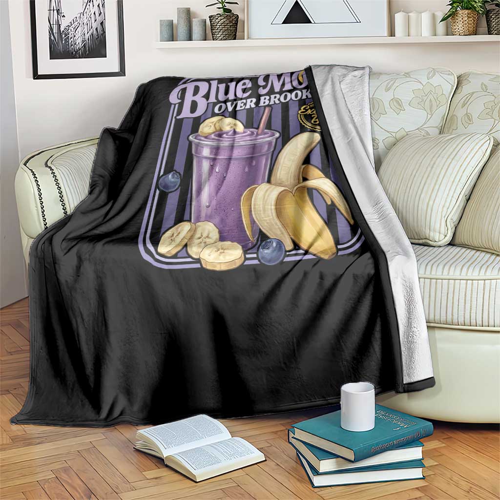 Blue Moon Over Brooklyn Banana Smoothie Aesthetic Throw Blanket Extra Banana Hockey Romance Retro Style TS02 Print Your Wear