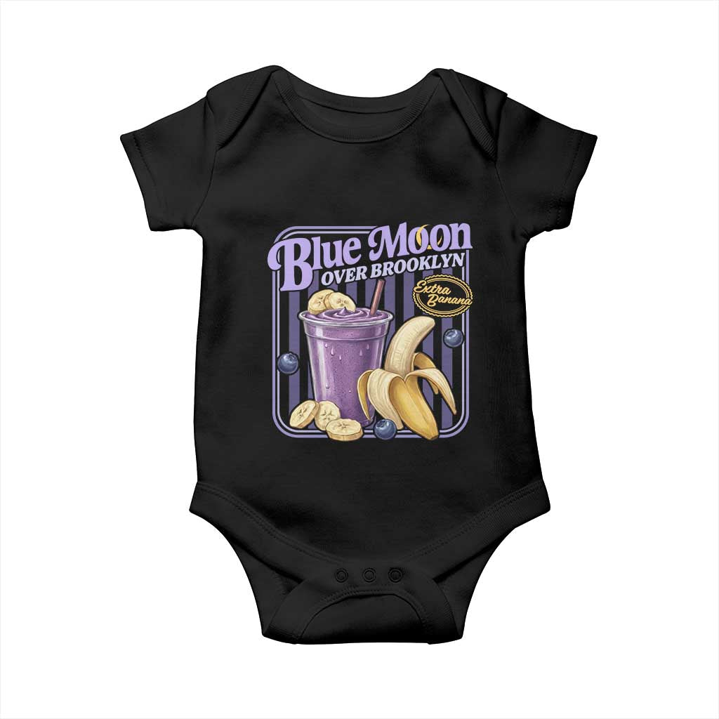 Blue Moon Over Brooklyn Banana Smoothie Aesthetic Baby Onesie Extra Banana Hockey Romance Retro Style TS02 Black Print Your Wear