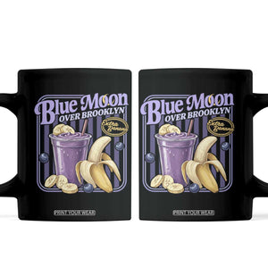 Blue Moon Over Brooklyn Banana Smoothie Aesthetic Coffee Mug Extra Banana Hockey Romance Retro Style TS02 Black Print Your Wear