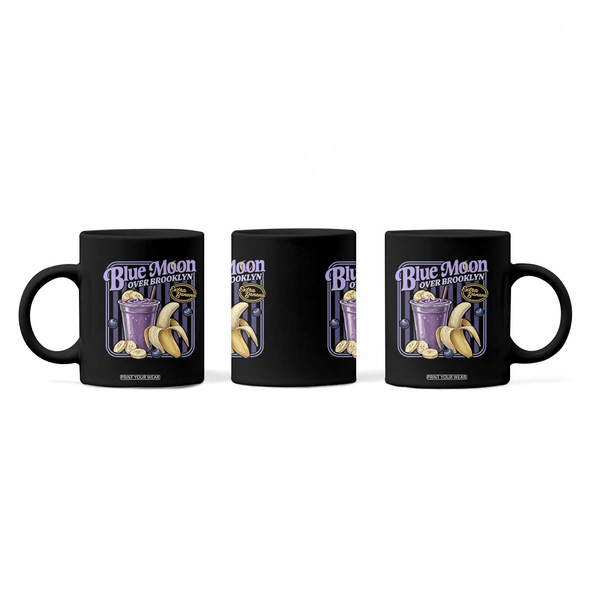 Blue Moon Over Brooklyn Banana Smoothie Aesthetic Coffee Mug Extra Banana Hockey Romance Retro Style TS02 Print Your Wear
