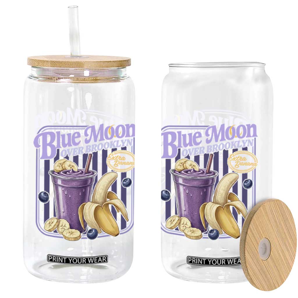 Blue Moon Over Brooklyn Banana Smoothie Aesthetic Glass Can Extra Banana Hockey Romance Retro Style TS02 Print Your Wear