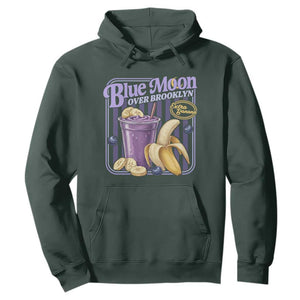 Blue Moon Over Brooklyn Banana Smoothie Aesthetic Hoodie Extra Banana Hockey Romance Retro Style TS02 Dark Forest Green Print Your Wear