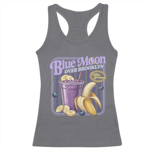 Blue Moon Over Brooklyn Banana Smoothie Aesthetic Racerback Tank Top Extra Banana Hockey Romance Retro Style TS02 Charcoal Print Your Wear