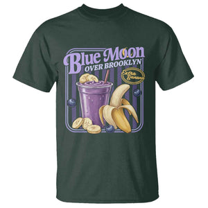 Blue Moon Over Brooklyn Banana Smoothie Aesthetic T Shirt Extra Banana Hockey Romance Retro Style TS02 Dark Forest Green Print Your Wear