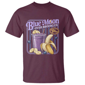 Blue Moon Over Brooklyn Banana Smoothie Aesthetic T Shirt Extra Banana Hockey Romance Retro Style TS02 Maroon Print Your Wear