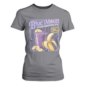 Blue Moon Over Brooklyn Banana Smoothie Aesthetic T Shirt For Women Extra Banana Hockey Romance Retro Style TS02 Charcoal Print Your Wear