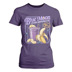 Blue Moon Over Brooklyn Banana Smoothie Aesthetic T Shirt For Women Extra Banana Hockey Romance Retro Style TS02 Purple Print Your Wear
