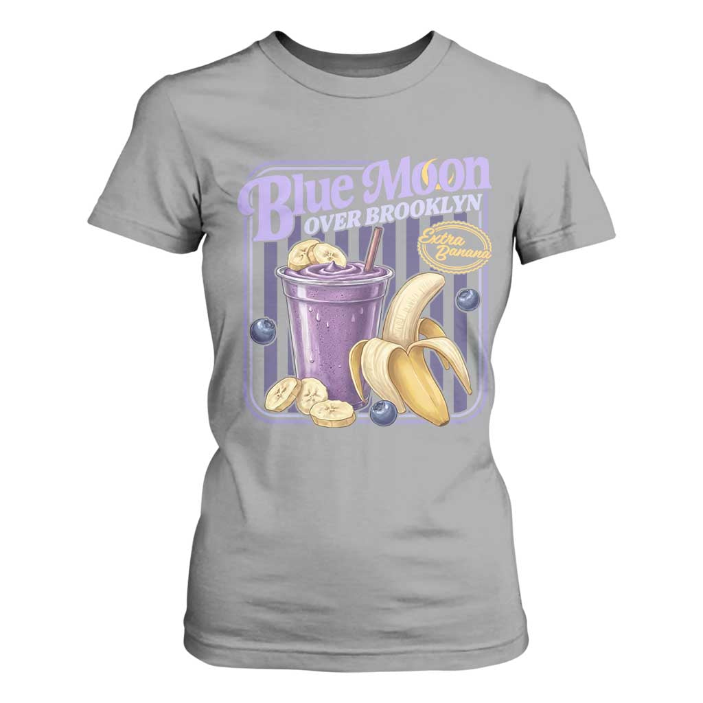 Blue Moon Over Brooklyn Banana Smoothie Aesthetic T Shirt For Women Extra Banana Hockey Romance Retro Style TS02 Sport Gray Print Your Wear