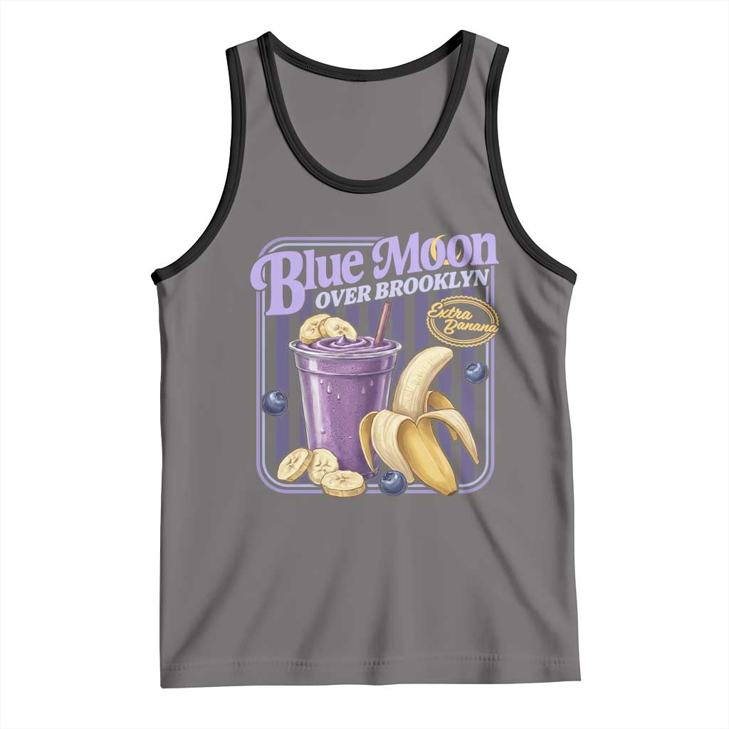 Blue Moon Over Brooklyn Banana Smoothie Aesthetic Tank Top Extra Banana Hockey Romance Retro Style TS02 Deep Heather Black Print Your Wear