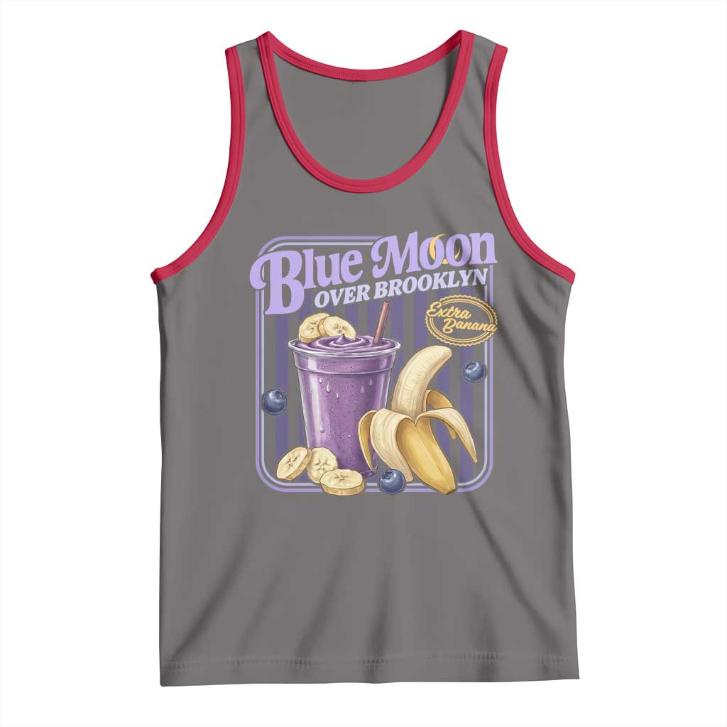 Blue Moon Over Brooklyn Banana Smoothie Aesthetic Tank Top Extra Banana Hockey Romance Retro Style TS02 Deep Heather Red Print Your Wear