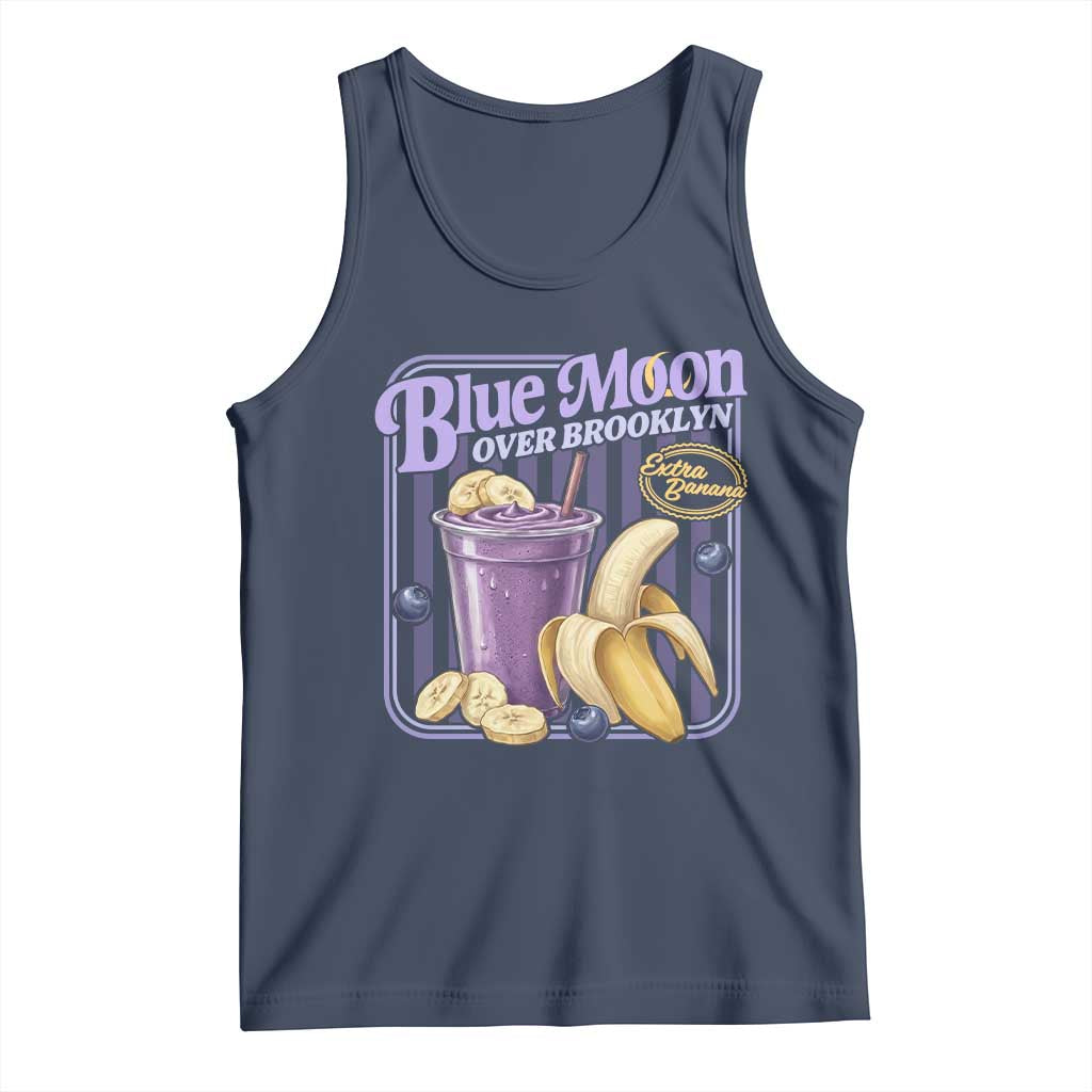 Blue Moon Over Brooklyn Banana Smoothie Aesthetic Tank Top Extra Banana Hockey Romance Retro Style TS02 Navy Print Your Wear