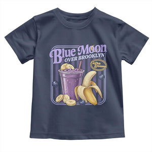 Blue Moon Over Brooklyn Banana Smoothie Aesthetic Toddler T Shirt Extra Banana Hockey Romance Retro Style TS02 Navy Print Your Wear