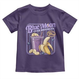 Blue Moon Over Brooklyn Banana Smoothie Aesthetic Toddler T Shirt Extra Banana Hockey Romance Retro Style TS02 Purple Print Your Wear