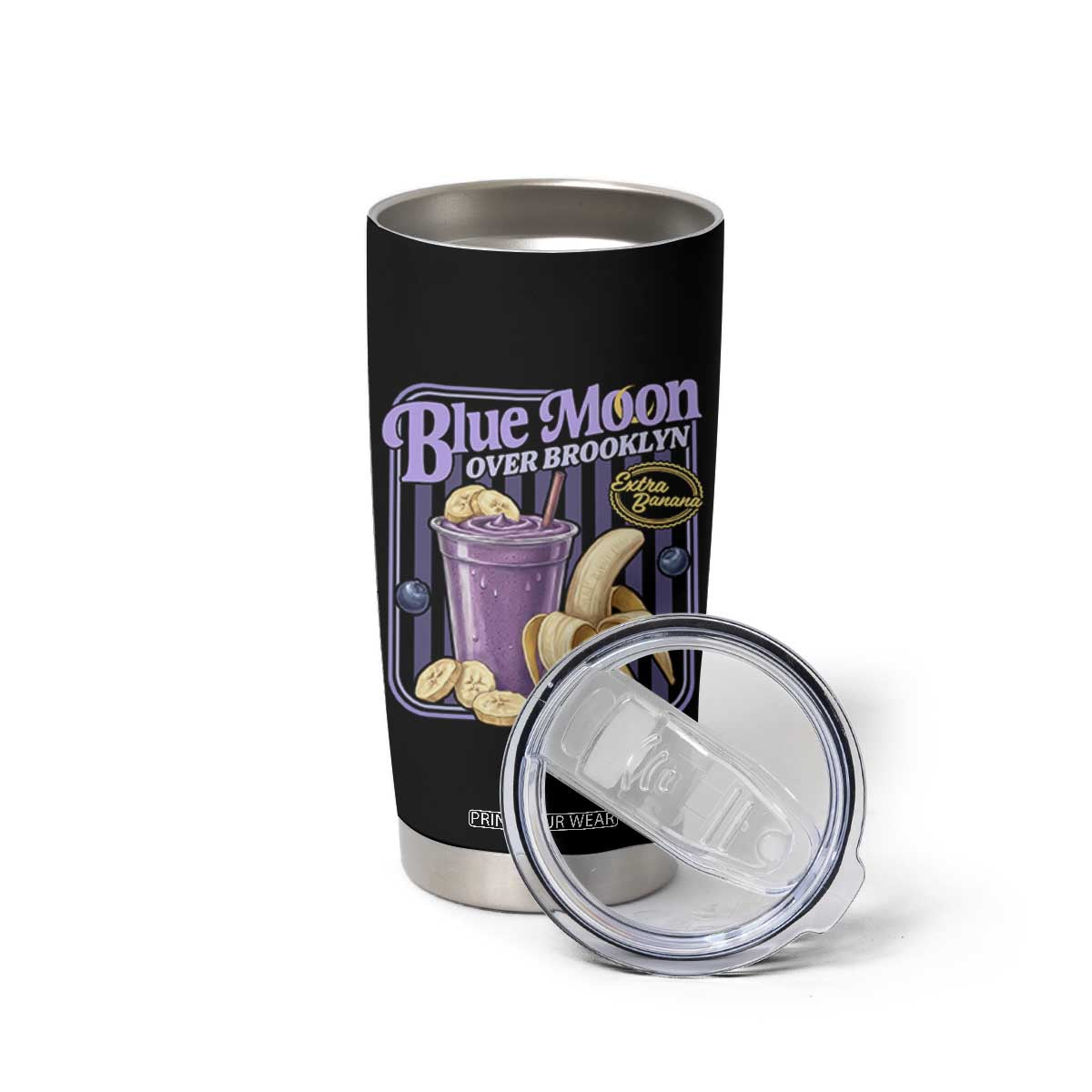 Blue Moon Over Brooklyn Banana Smoothie Aesthetic Tumbler Cup Extra Banana Hockey Romance Retro Style TS02 Print Your Wear